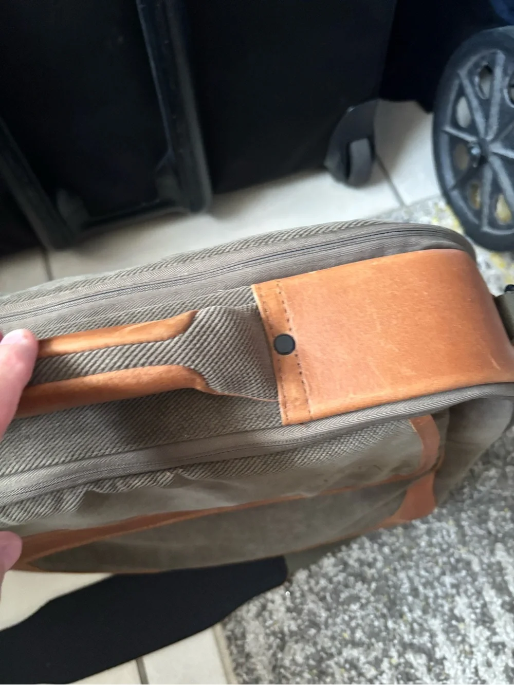 Beretta travel range shooting Men’s Brown Canvas & Leather Briefcase -